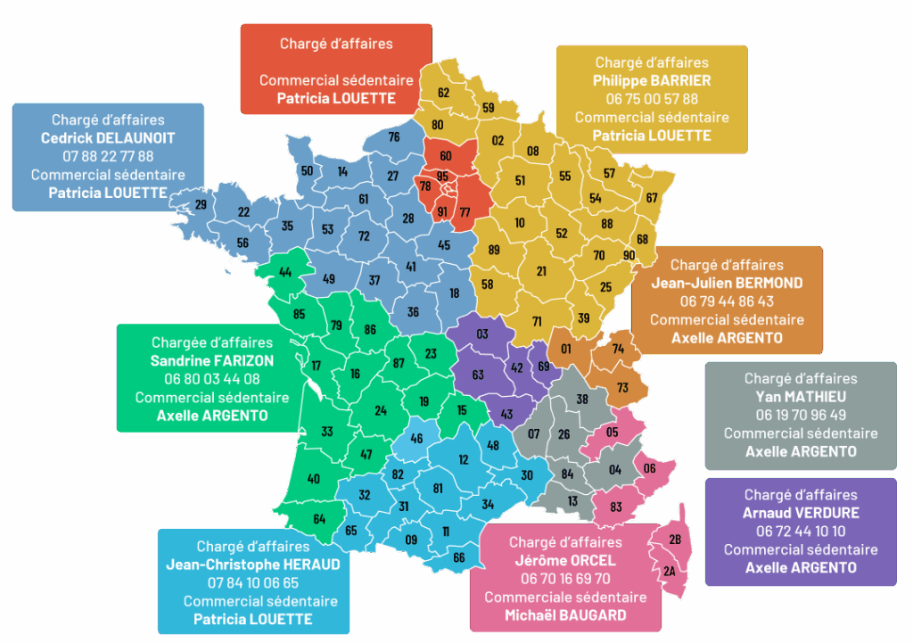 Carte des forces de vente Henry Timber