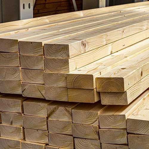 Pile de bois massif abouté